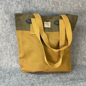 Filson Green and Yellow Canvas Tote
